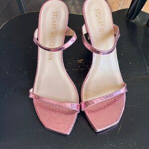 Stuart Weitzman Pink Snakeskin Heels
